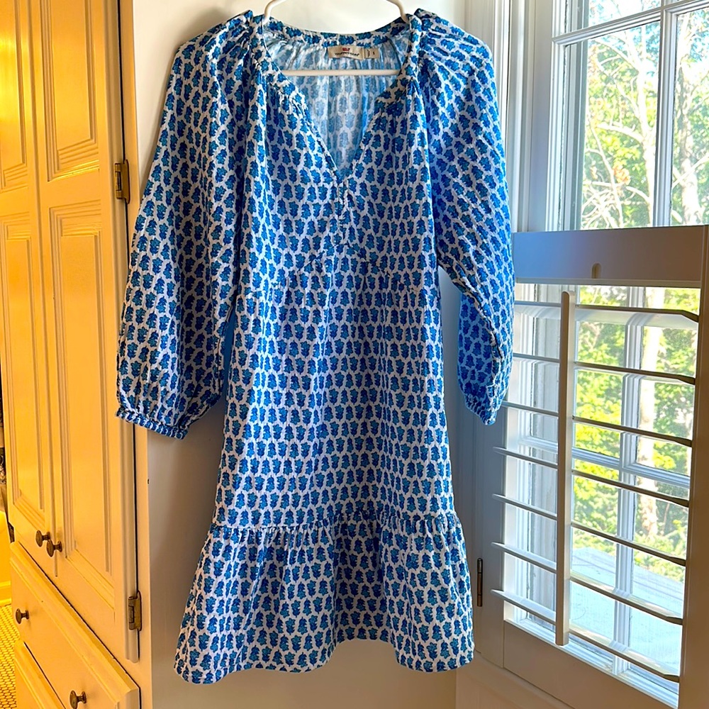 Vineyard Vines blue & white tunic dress